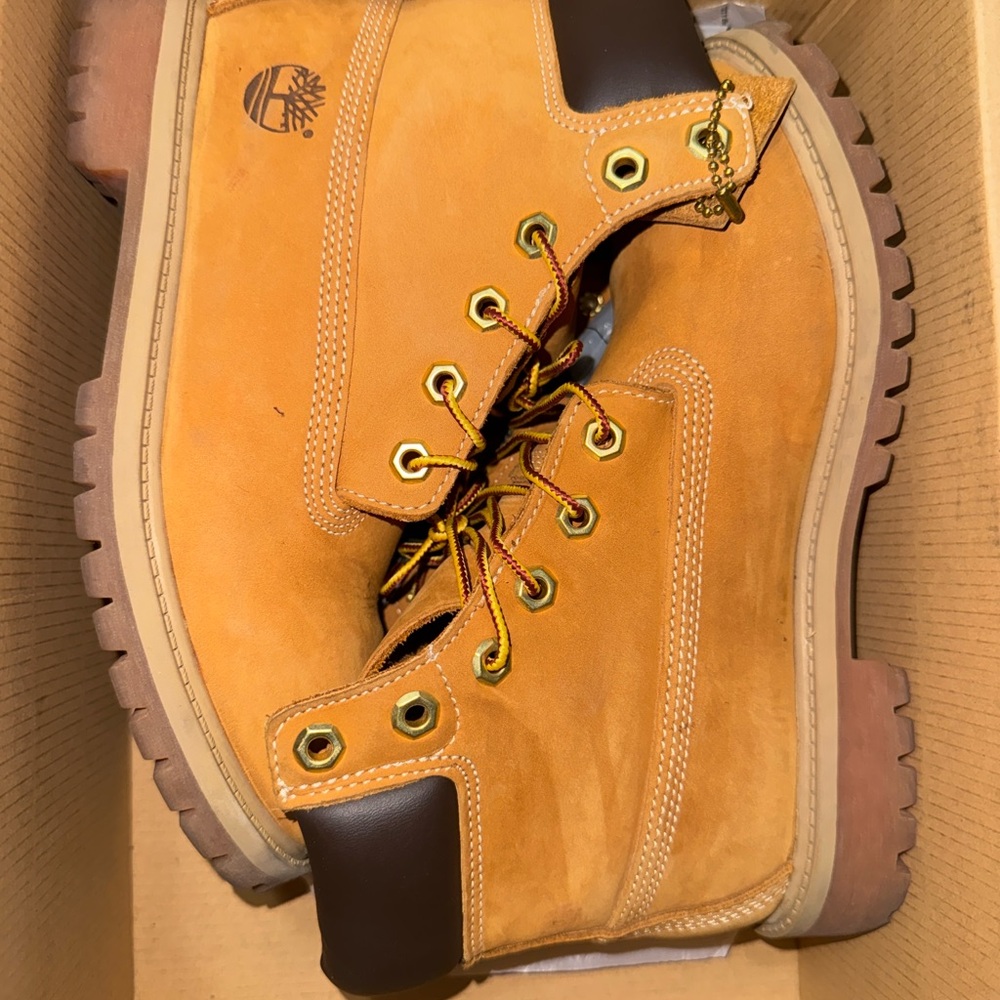 Timberland Wheat Nubuck Boots with Brown Accents